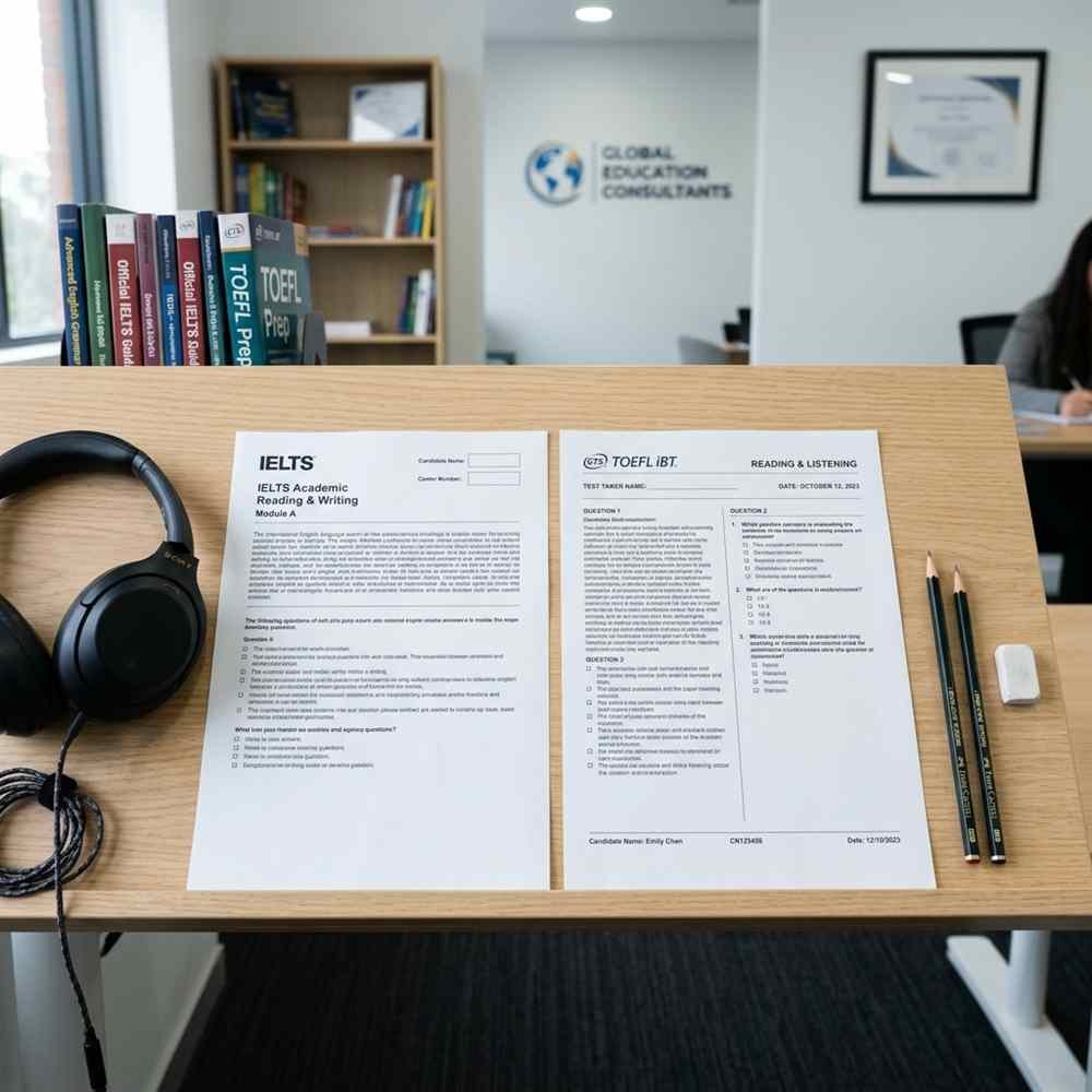 IELTS and TOEFL test papers